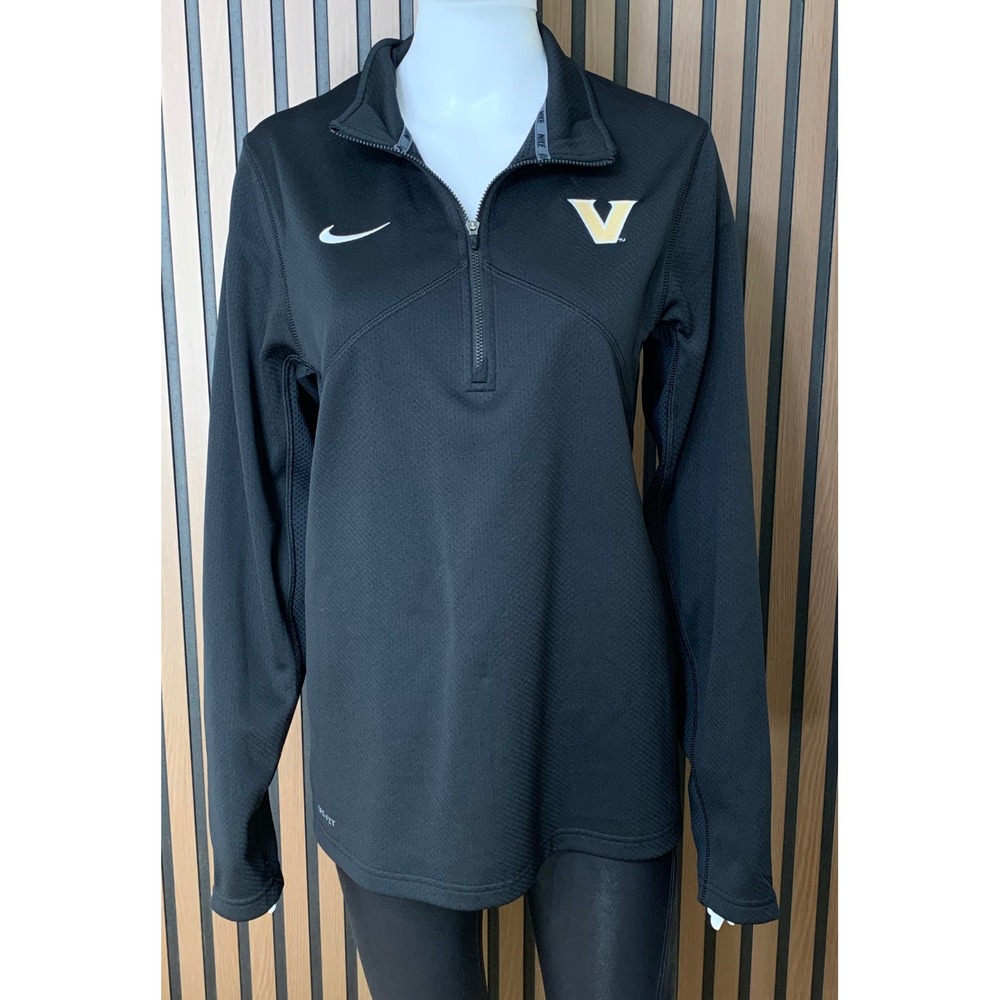 Nike Dri-FIT Vanderbilt University V Pullover 1/4 Zip Black Women's Small